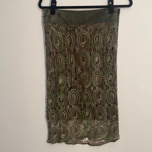 Green lace skirt
